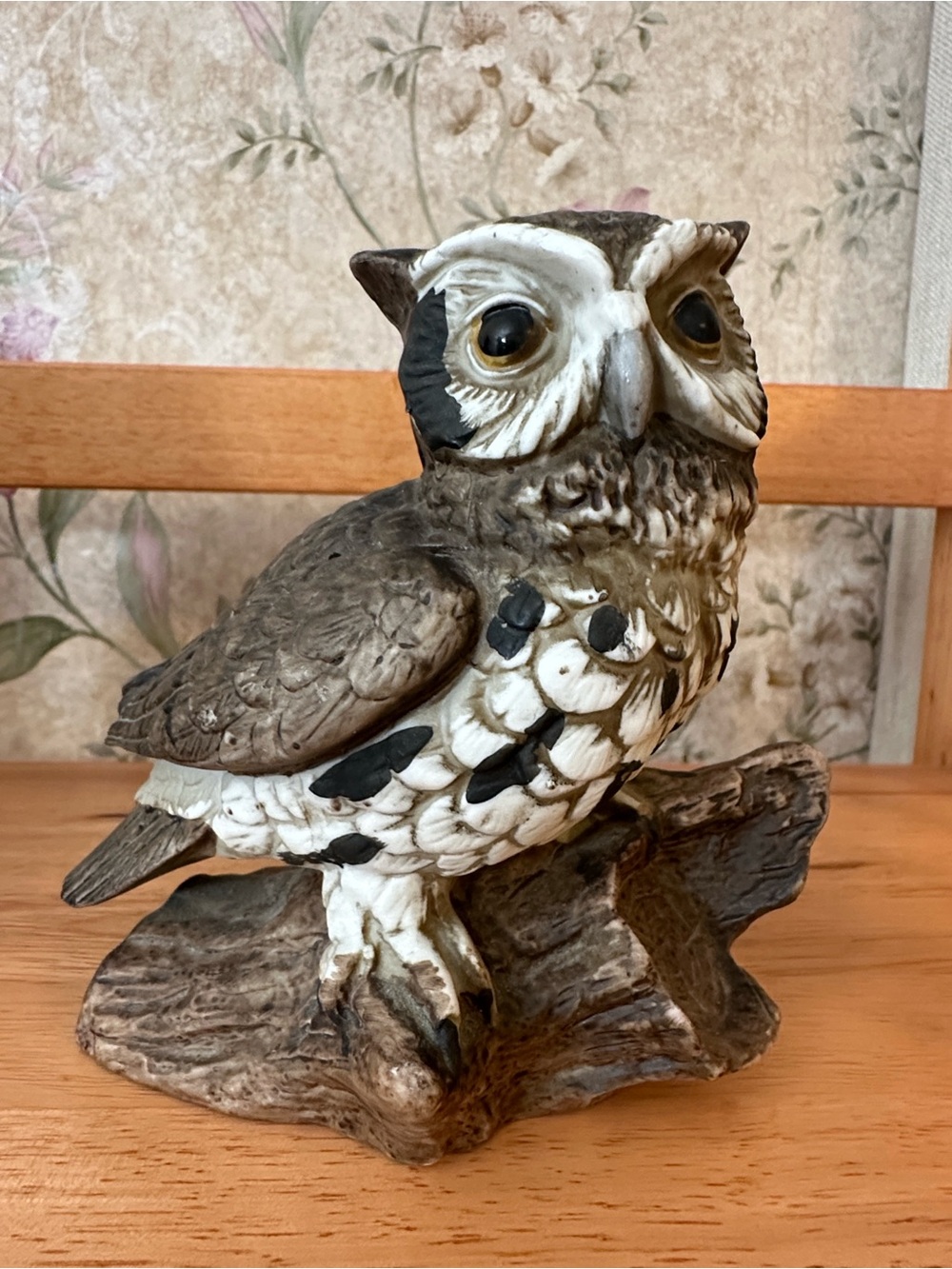 Homco Brown and White Owl Figurine